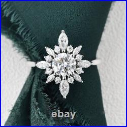 Vintage Art Deco Engagement Engagement Ring 14k Gold Moissanite Diamond Jewelry