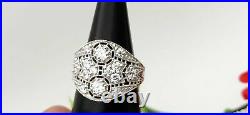 Vintage Art Deco Engagement Engraved Ring 14K White Gold Over 2.01 Ct Diamond