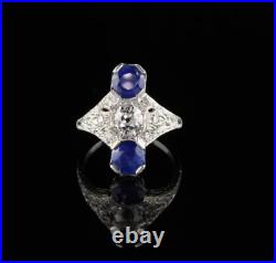 Vintage Art Deco Engagement Filigree Ring 14K White Gold Over 2 Ct Round Diamond