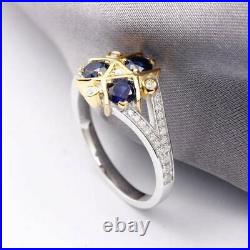 Vintage Art Deco Engagement Ring 14K White Gold Over 1.70Ct Lab Created Sapphire