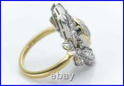 Vintage Art Deco Engagement Ring 2 Ct Cushion Cut Diamond 14K White Gold Over
