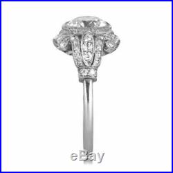 Vintage Art Deco Engagement Ring Edwardian Wedding Ring 3 Ct Diamond 925 Silver