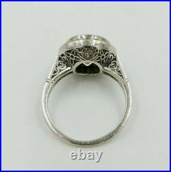 Vintage Art Deco Engagement Wedding Antique Ring 14K White Gold FN 2Ct Diamond