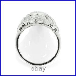 Vintage Art Deco Engagment Wedding Ring 14k White Gold 2.02 Ct Cubic Zirconia