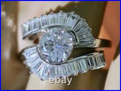 Vintage Art Deco Jewellery Ring with White Sapphires Antique Jewelry Size N or 7