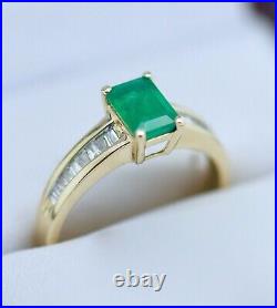 Vintage Art Deco Jewelry Gold Ring Natural Diamond & Emerald Vintage Jewellery 8