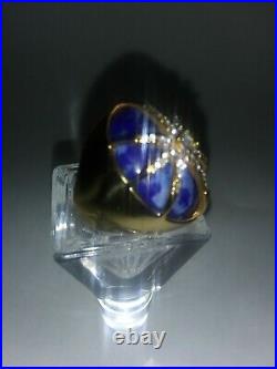 Vintage Art Deco Lapis Lazuli Star Ring Size 7.75 Absolutely One-of-a-kind