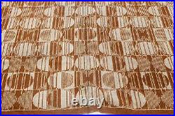 Vintage Art Deco Light Brown and Sand Handwoven Wool Carpet BB7092