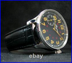 Vintage Art Deco Marriage Large Steel Case Watch Chronometer with Longines movm