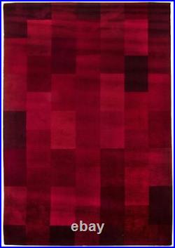 Vintage Art Deco Raspberry Red Handwoven Wool Rug BB6343