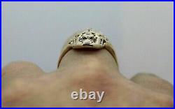 Vintage Art Deco Ring 14K Yellow Gold Plated 2.10Ct Round Simulated Diamond
