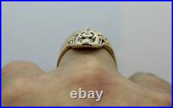 Vintage Art Deco Ring 14K Yellow Gold Plated Sliver 2.1Ct Simulated Diamond