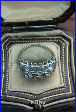 Vintage Art Deco Ring Engagement Ring 3 Ct Diamond Edwardian Ring 14K Gold Over