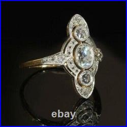 Vintage Art Deco Style Lab-Created 3.20 Ct White Diamond Engagement Ring