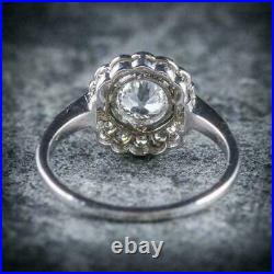 Vintage Art Deco Trendy Milgrain Ring 14K White Gold Over 1.54 Ct VVS1 Diamond