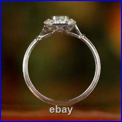 Vintage Art Deco White 3.50 ct Diamond Antique Engagement Wedding Jewelry Ring