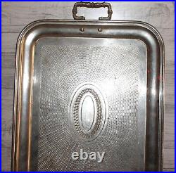 Vintage Art Deco chromed metal serving tray