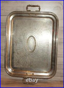 Vintage Art Deco chromed metal serving tray