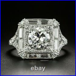 Vintage Art Deco1.50Ct White Round Stone Women's Ring Solid 925 Sterling Silver