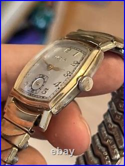 Vintage Bulova Mechanical men's watch sub second dial Art deco Runs 10K RGP band
