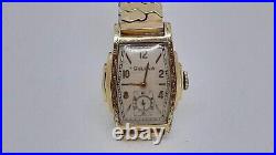 Vintage Bulova Men's Art Deco Wristwatch, 10K gold plated, 10AE, 17 jewels