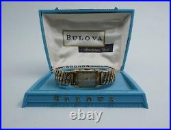 Vintage Bulova Watch In Art Deco Plastic Box Drema Made in USA 10k GF