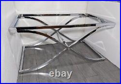 Vintage Chrome Steel Sculptural X Coffee Table Base Art Deco Mid Century Modern