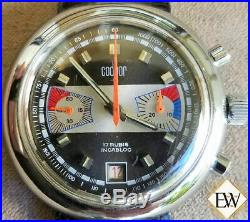 Vintage Codhor 60's Valjoux 7734 Chronograph Watch Date Regatta style NOS Racing