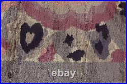 Vintage French Art Deco Botanic Handwoven Wool Rug BB7157