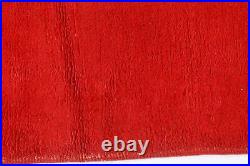 Vintage French Art Deco Red Crimson Hand Knotted Wool Rug BB7544