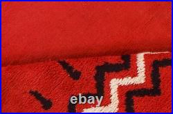 Vintage French Art Deco Red Crimson Hand Knotted Wool Rug BB7544