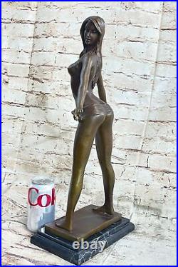 Vintage French Bronze Flapper Girl Woman Lady Nude Art Deco Sculpture Artwork