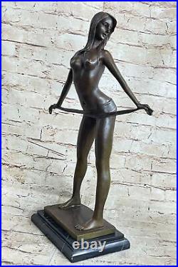 Vintage French Bronze Flapper Girl Woman Lady Nude Art Deco Sculpture Artwork