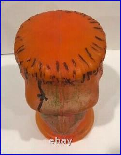 Vintage Halloween Plastic Blow Mold Glenn Strange Frankenstein Monster Bust Lamp