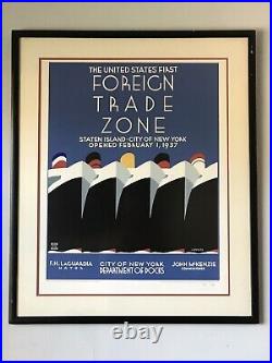 Vintage Jack Rivolta Art Deco Ship Silkscreen Poster Modern Limited Edition Pp