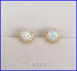 Vintage Jewellery Gold Opal Earrings Ear Rings with Opals Antique Deco Jewelry