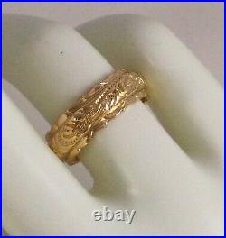 Vintage Jewellery Gold Wedding Band Ring Antique Deco Jewelry large size T
