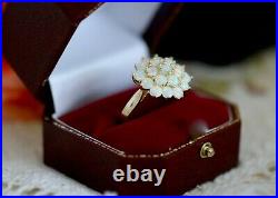 Vintage Jewellery Ring Opal Gold Dress Antique Art Deco Jewelry Size 8 P1/2