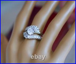 Vintage Jewellery Sterling Silver Ring White Sapphires Antique Art Deco Jewelry