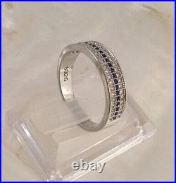 Vintage Jewellery White Gold Celtic Band Ring Sapphires Antique Deco Jewelry