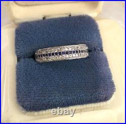 Vintage Jewellery White Gold Celtic Band Ring Sapphires Antique Deco Jewelry