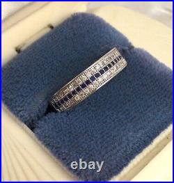 Vintage Jewellery White Gold Celtic Band Ring Sapphires Antique Deco Jewelry