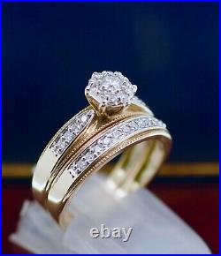 Vintage Jewelry Gold Ring 1.0Ct Natural Diamonds Antique Art Deco Jewellery L