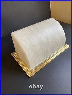 Vintage Lightolier Alabaster & Brass Wall Sconce Light