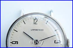 Vintage Longines Calatrava Watch Steel Rare Cal. 12.68Z 1940s Just Serviced WW2