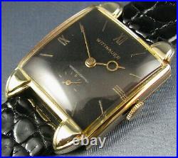 Vintage Longines Wittnauer 14k Solid Gold Mens Watch in Box 17J 10E 1950