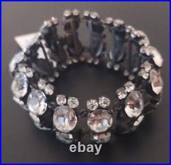 Vintage Made Austria Gorgeous Silvertone Clear Austrian Crystal Bracelet