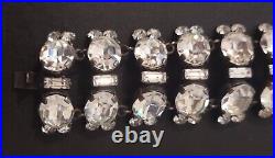 Vintage Made Austria Gorgeous Silvertone Clear Austrian Crystal Bracelet