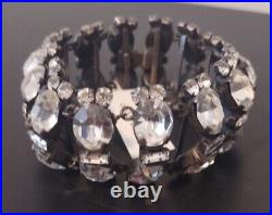 Vintage Made Austria Gorgeous Silvertone Clear Austrian Crystal Bracelet