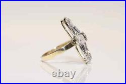 Vintage Perfect Art Deco Ring 14K Yellow Gold Over 2.01 Ct Simulated Diamond